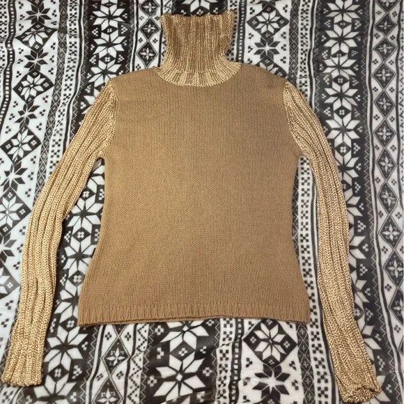 Moschino Gold Cowl Neck Sweater - Picture 2 of 3